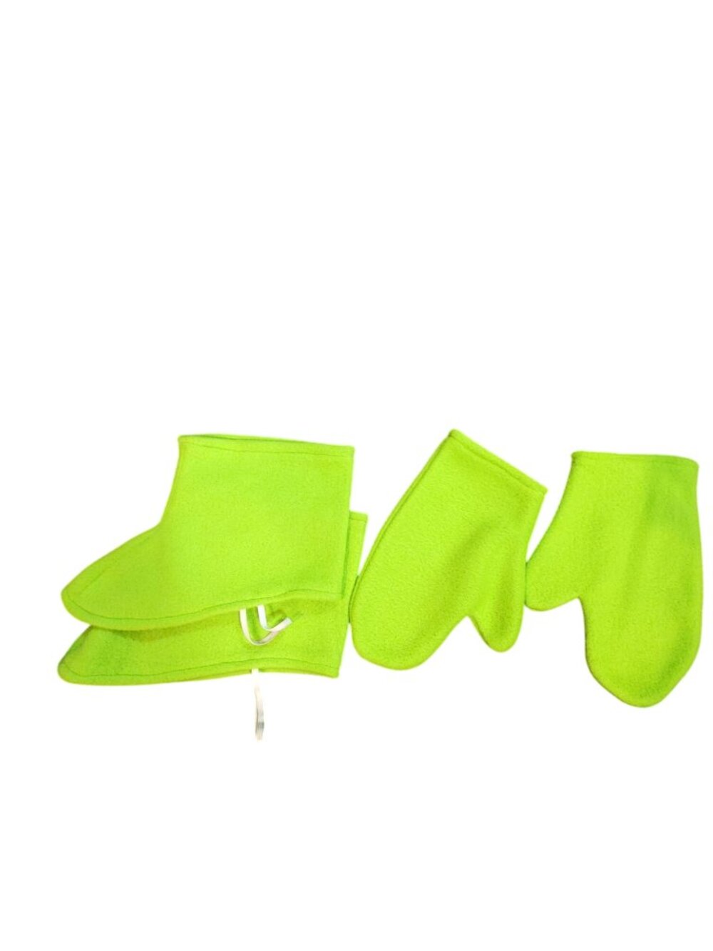 Kermit the Frog HandMade Costume Suit Gloves Shoe Covers Neck Piece See Measurem - Picture 4 of 5